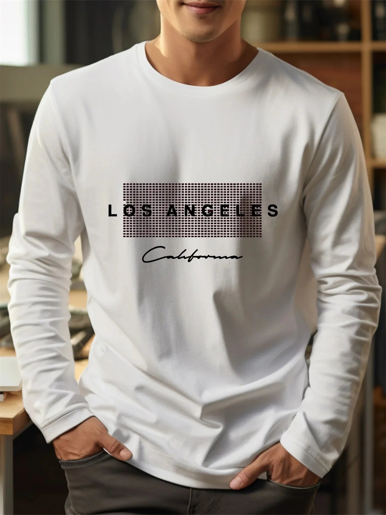 Men's Los Angeles Print Cotton Long Sleeve Tee — MIG & MIK STYLE™