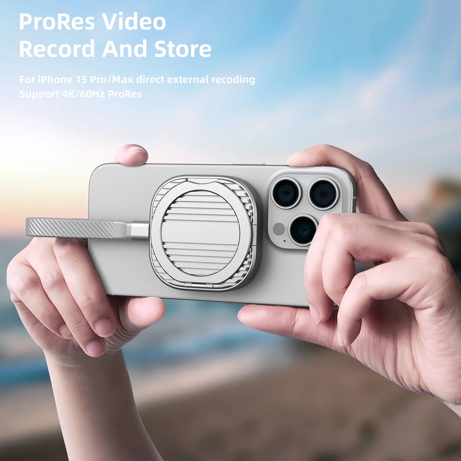 Magnetic M.2 2230 NVMe SSD Enclosure Magsafe SSD Case USB C 3.2 Gen2 to NVMe PCI-E for iPhone 16 Pro Max ProRes MacBook