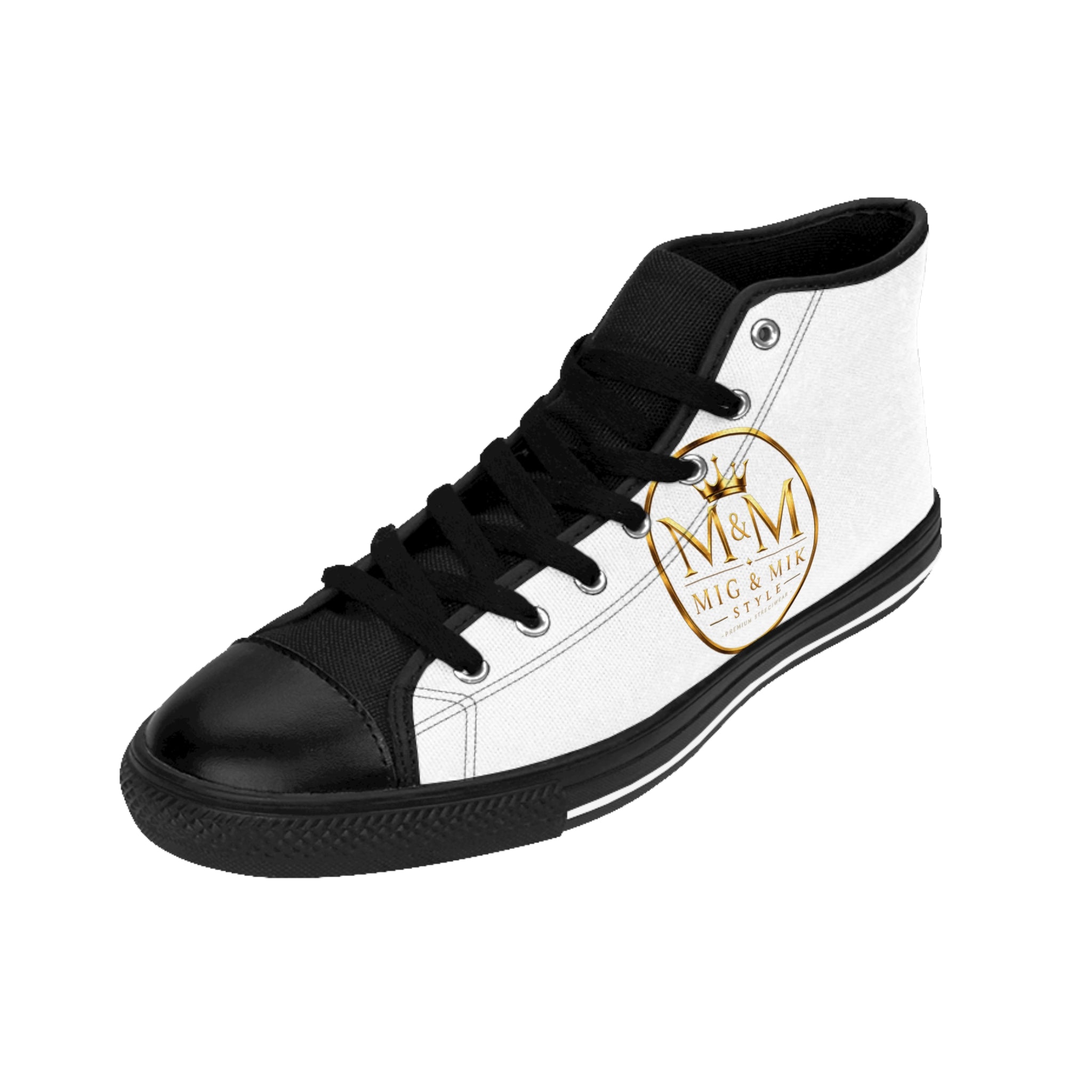 MIG & MIK STYLE White Gold High-Top Sneakers