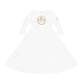 👑 MIG & MIK STYLE Premium Long Sleeve Dress – White Gold Luxury Collection