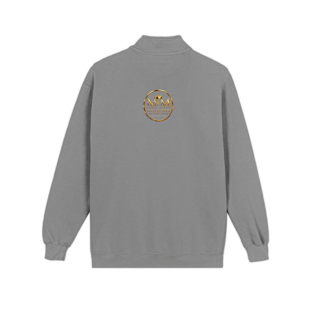 Quarter-Zip Sweatshirt — Gold Crown Logo Crewneck (Emblem Front & Back)