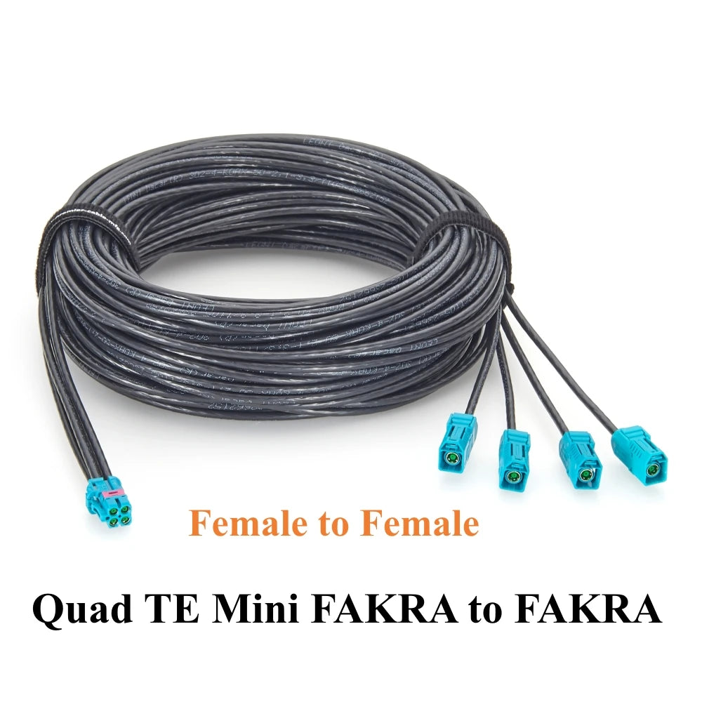 Quad TE Mate-AX Mini FAKRA to FAKRA Automotive Splitter Cable 2298721-9 to 2-2326910-0 GMSL2 Camera Cable for NVIDIA Drive AGX