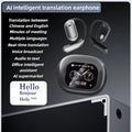 AI Translating Earbuds Real-time 144 Languages Translation Earphone Touch LCD Screen OWS Open Ear Wireless Headphone HiFi Stereo