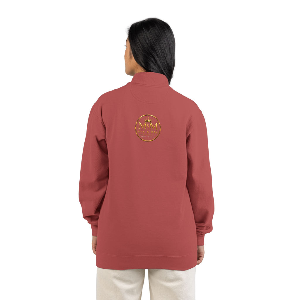 Quarter-Zip Sweatshirt — Gold Crown Logo Crewneck (Emblem Front & Back)
