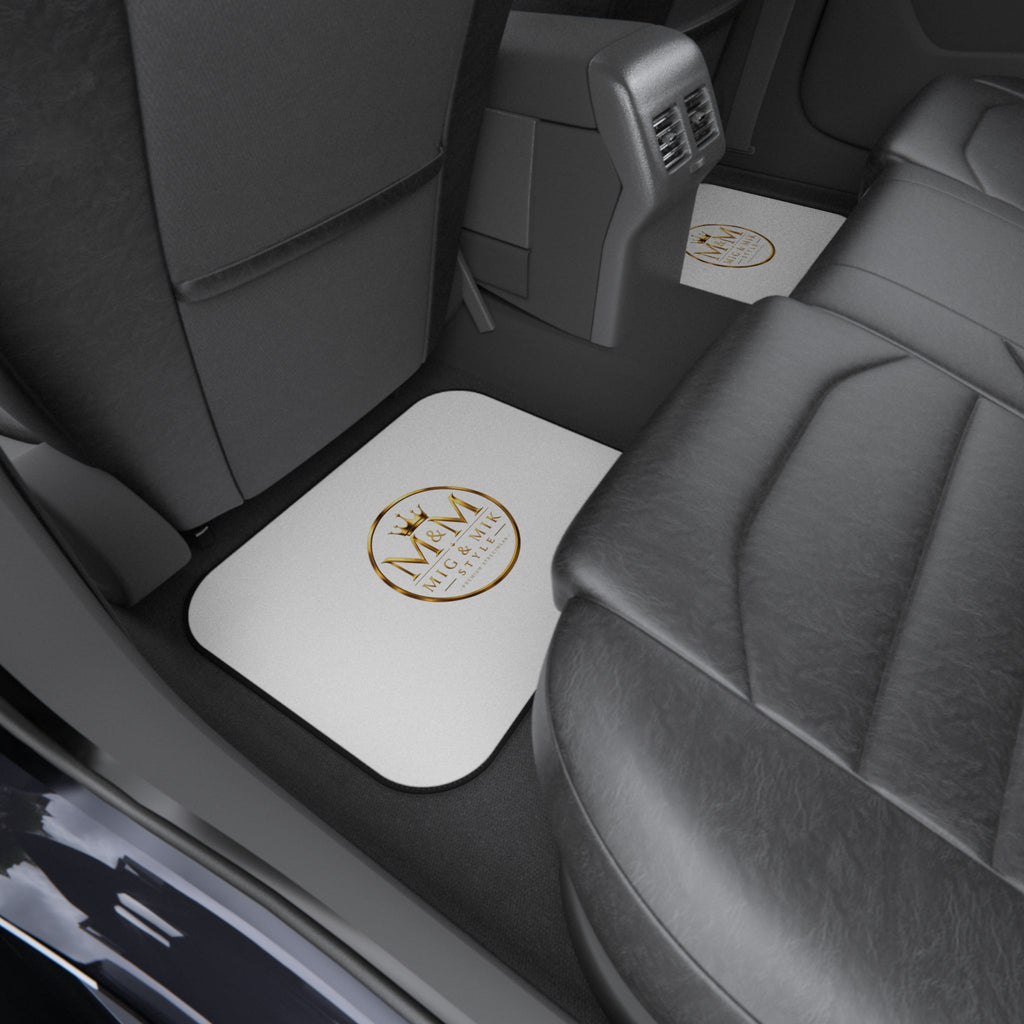 MIG & MIK STYLE Car Floor Mats – White Gold Logo (Set of 4)