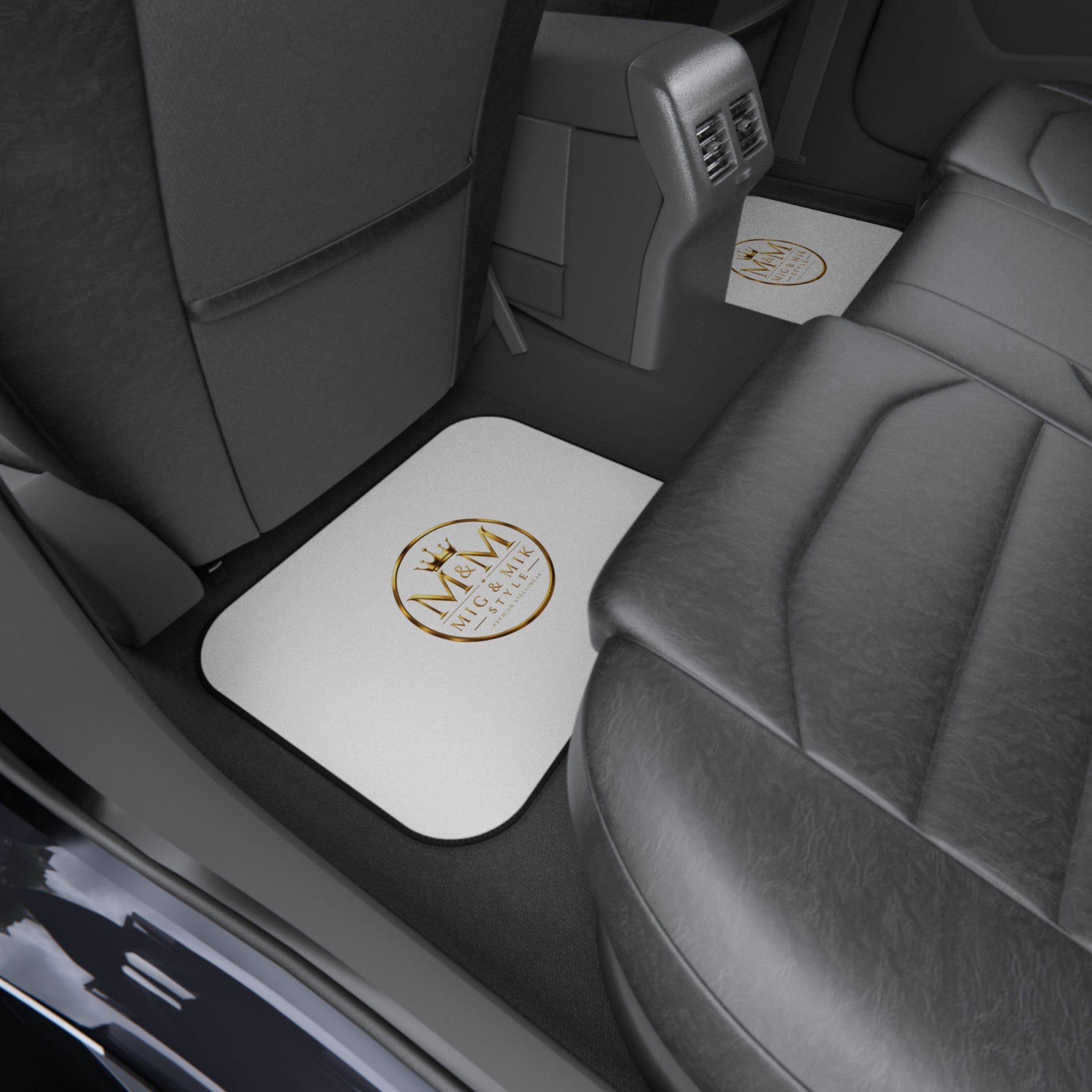 MIG & MIK STYLE Car Floor Mats – White Gold Logo (Set of 4)