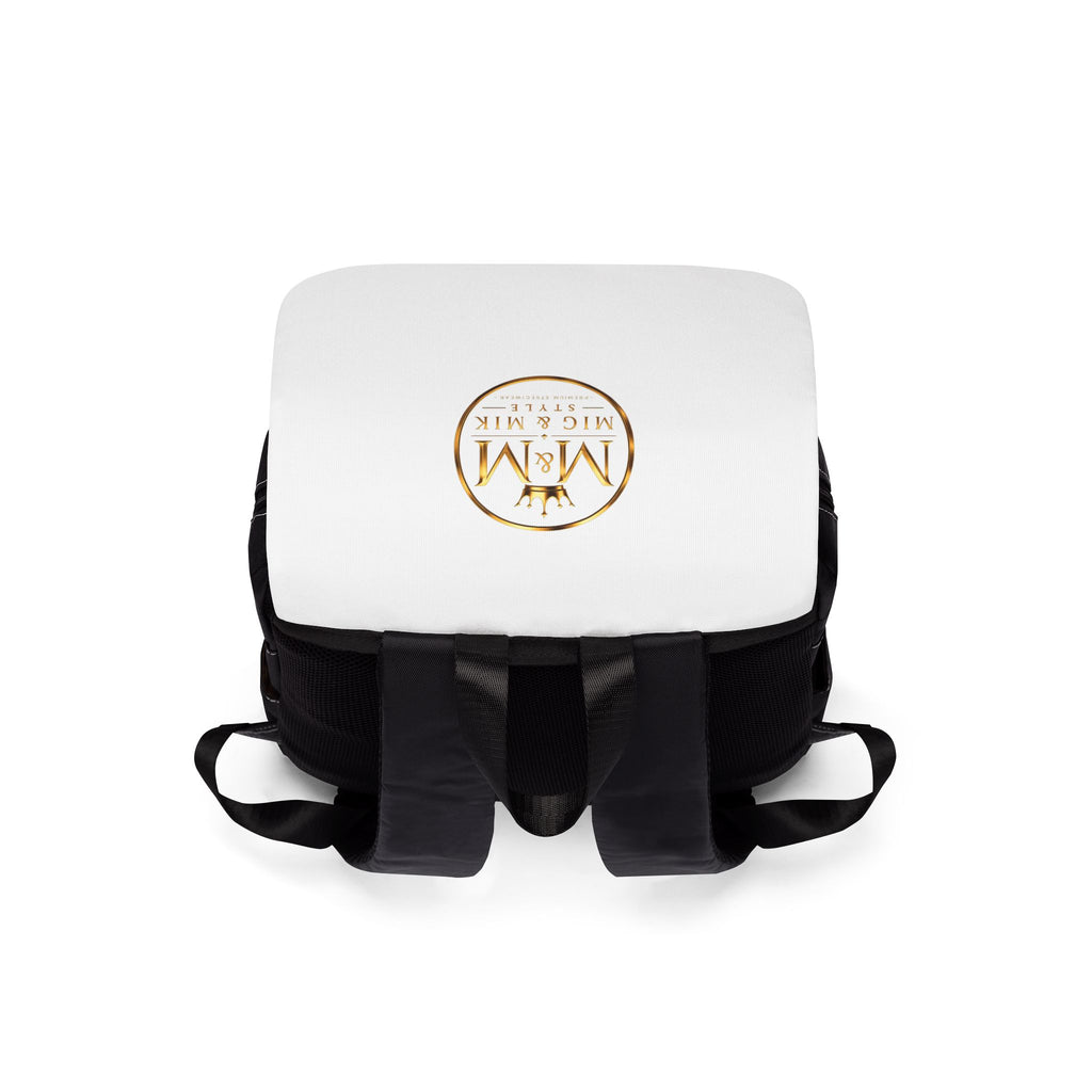 MIG & MIK STYLE Signature Luxury Backpack – Black & White Gold Edition
