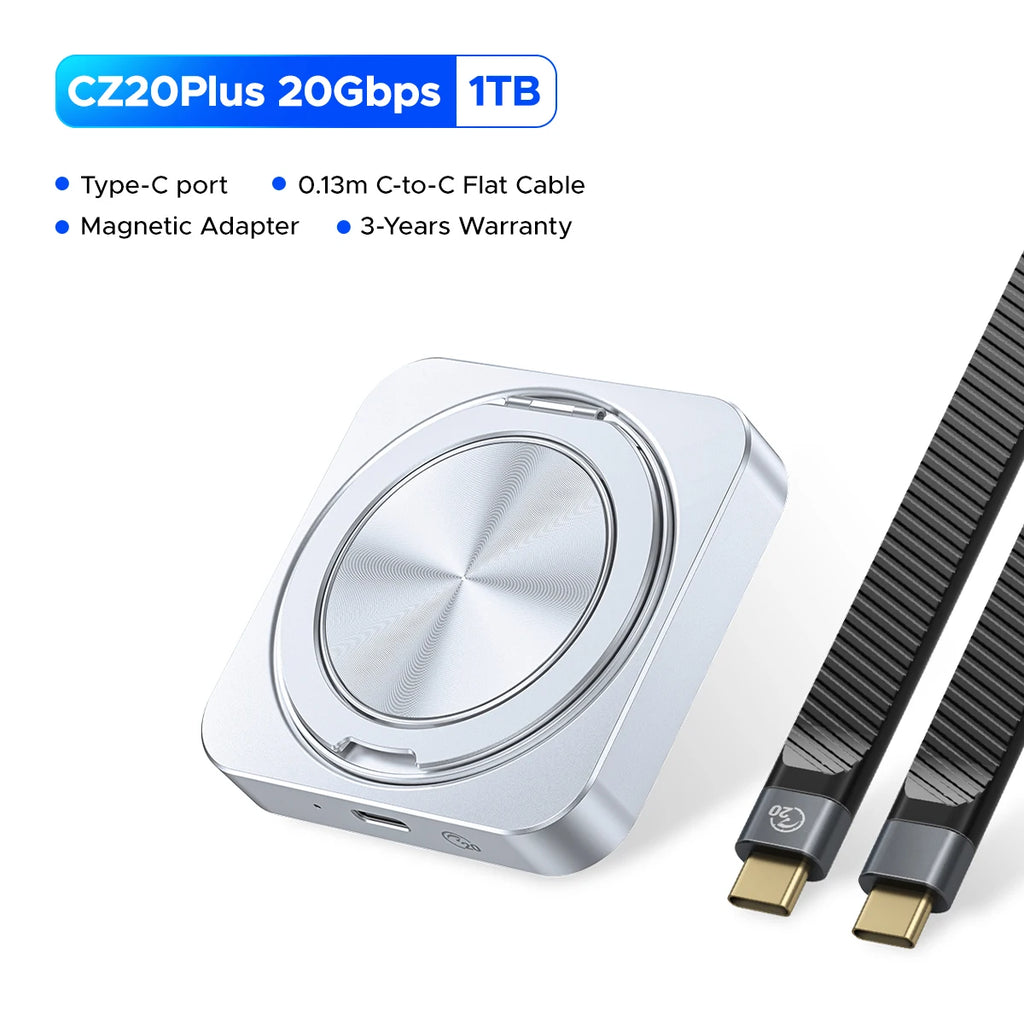 ORICO Magnetic External SSD for iPhone 16 15 Pro/Max ProRes 2000MB/s 4K ProRes HDR Record and Store with 360 Stand