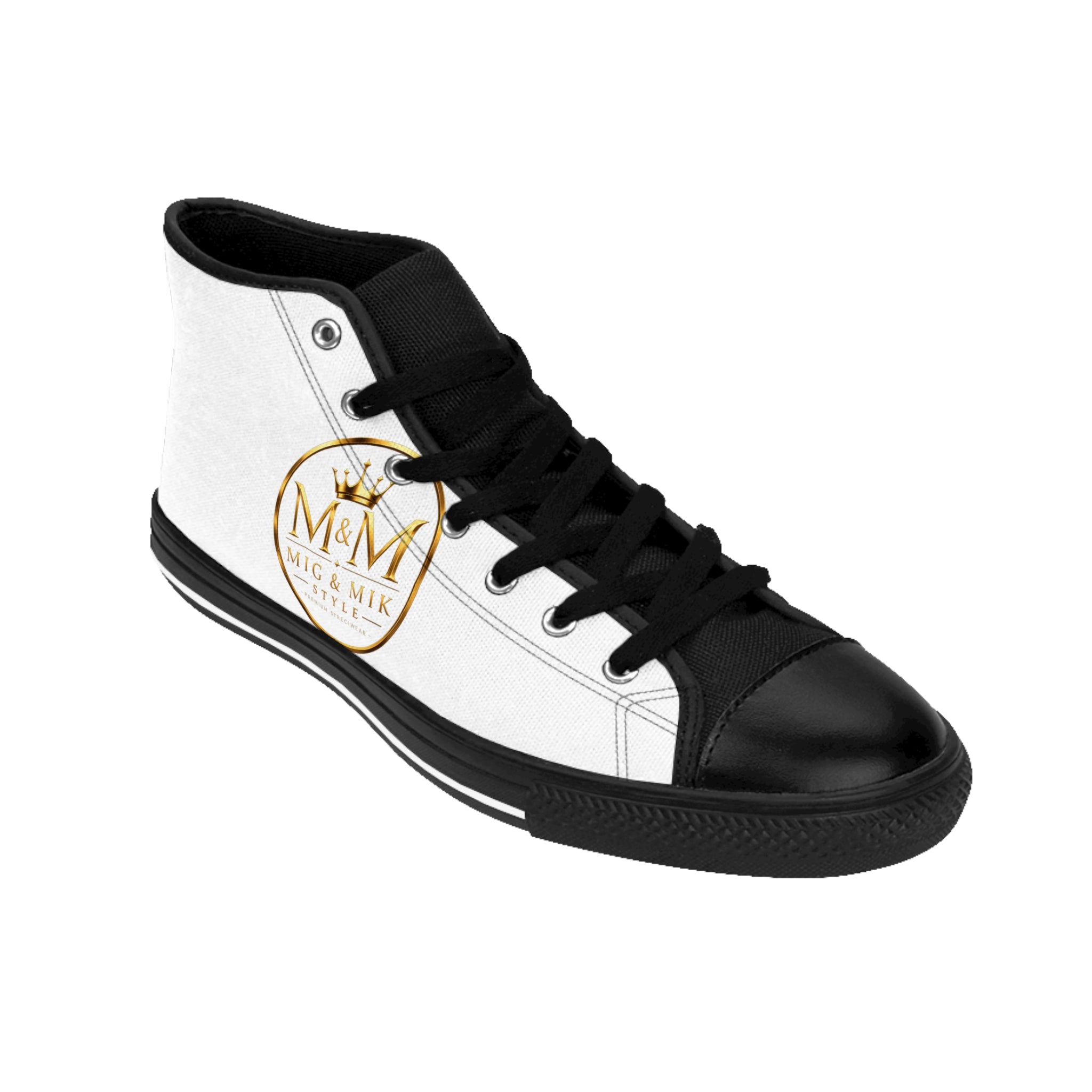 MIG & MIK STYLE White Gold High-Top Sneakers