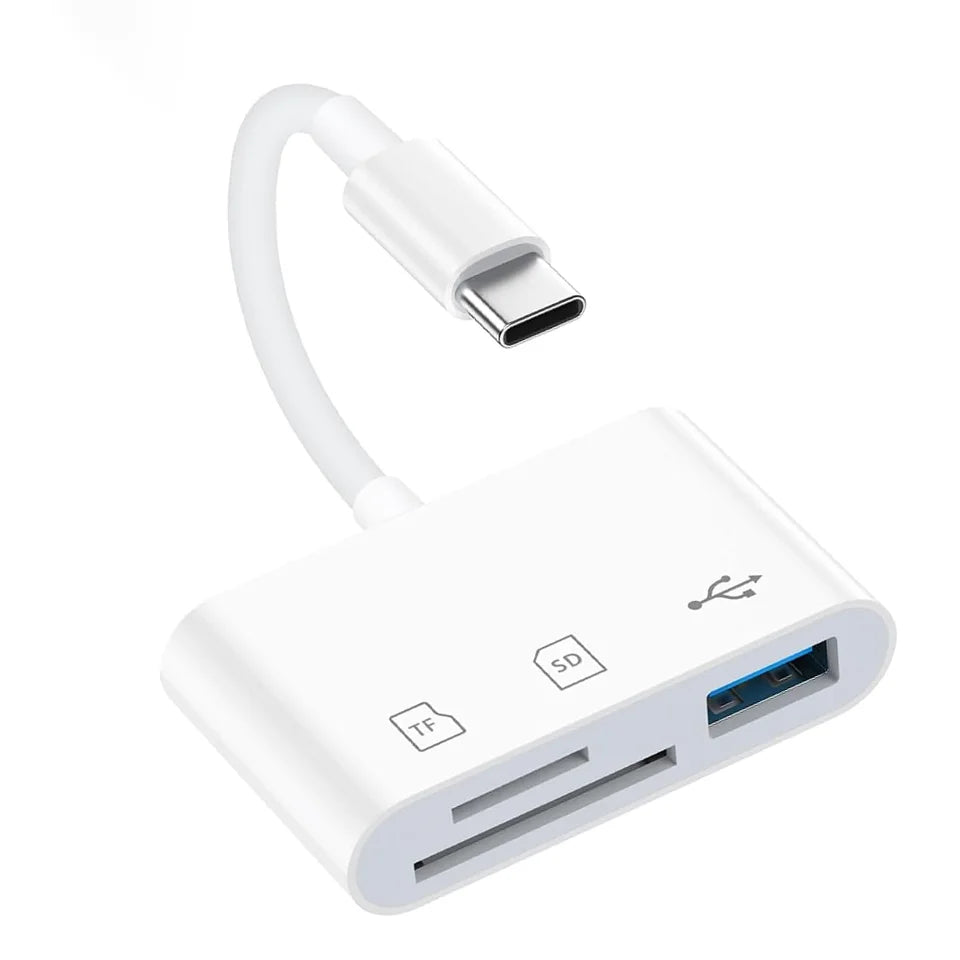3 In 1 SD TF Card Reader For Apple iPhone 14 12 13 11 Pro Max XR XS USB C Camera Converter For iPad Android Laptop OTG Adapter