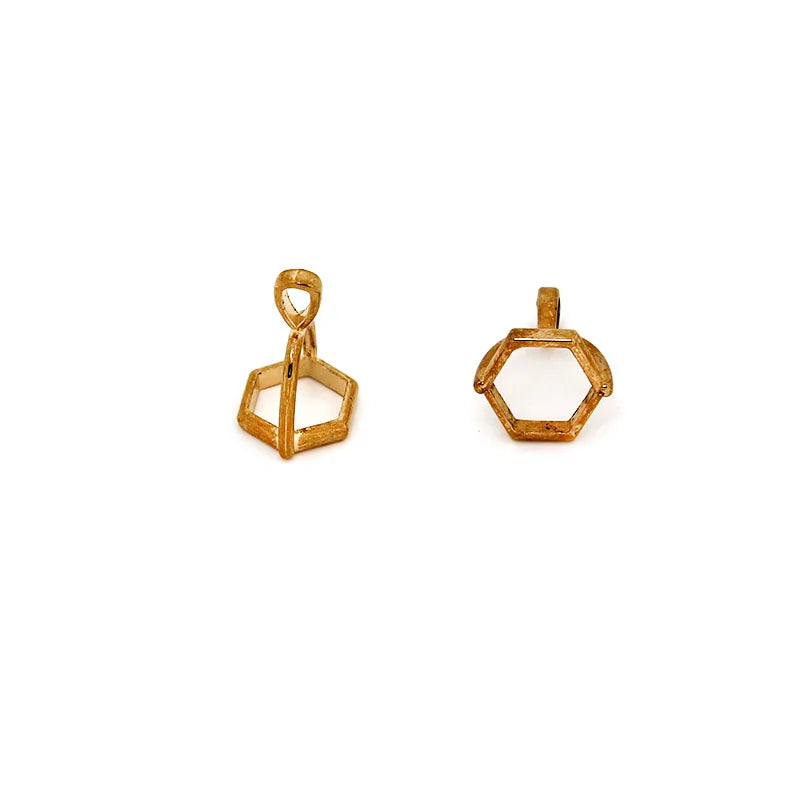 MIG & MIK STYLE™ Hexagonal Gemstone Pendant Caps (20-Piece Set)