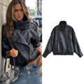 MIG & MIK STYLE™ Pebble Faux Leather Motorcycle Jacket