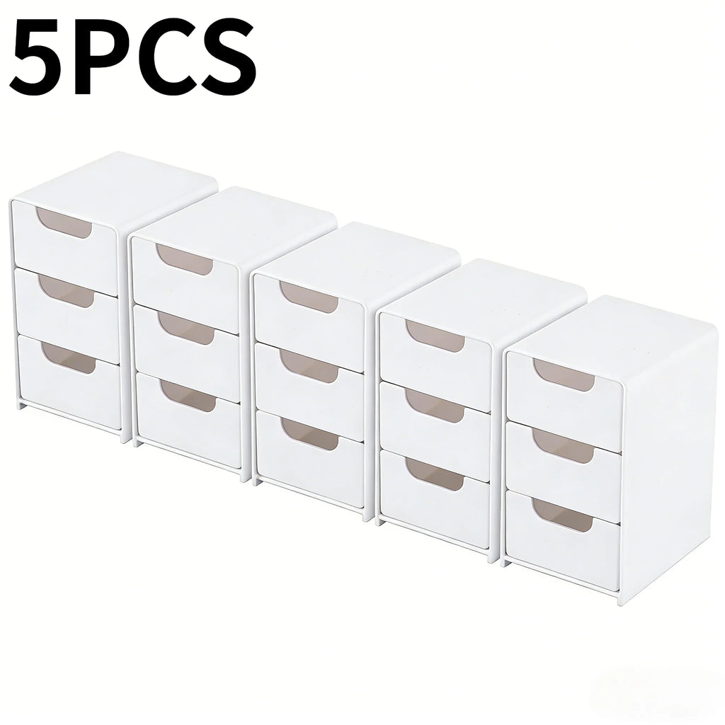 3-Tier Desk Organizer Storage Drawers Is Suitable for Stationery, Jewelry and Cosmetics Storage Portable Partition Box
