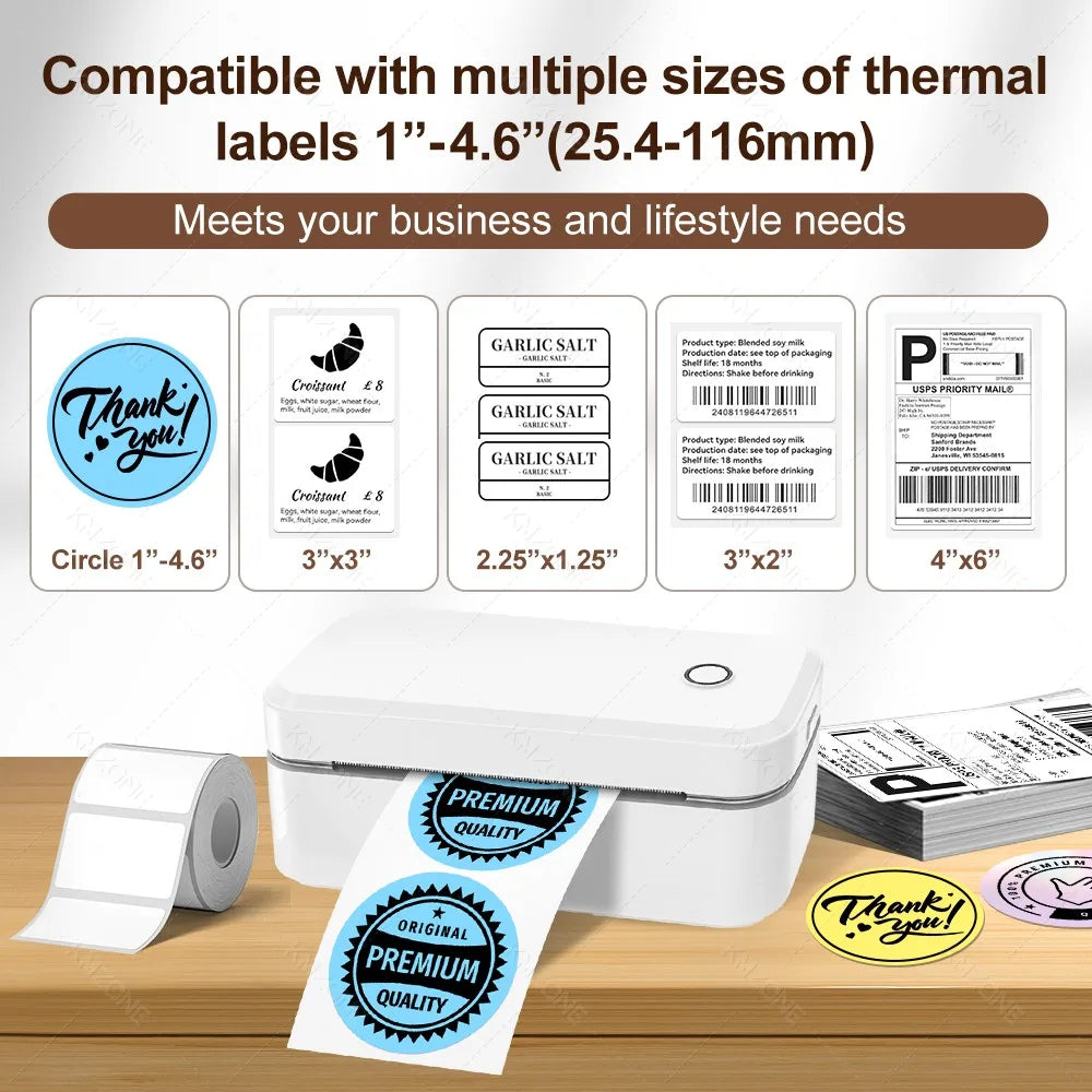 Marklife X4 Bluetooth Thermal Label Printer Small Shipping Label Printer 4X6inch Compatible with iPhone Android Mac Window