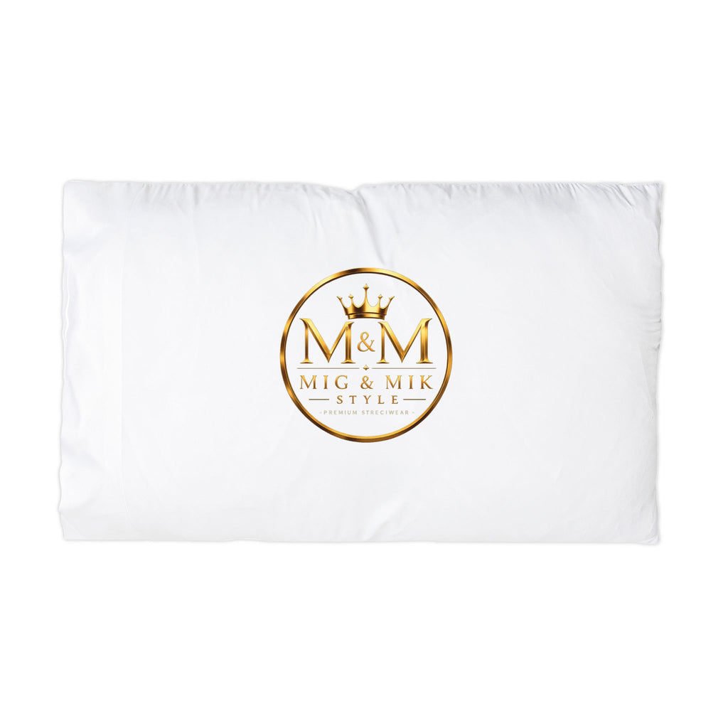 Microfiber Pillowcase — Gold M&M Crown Logo (Mig & Mik Style)