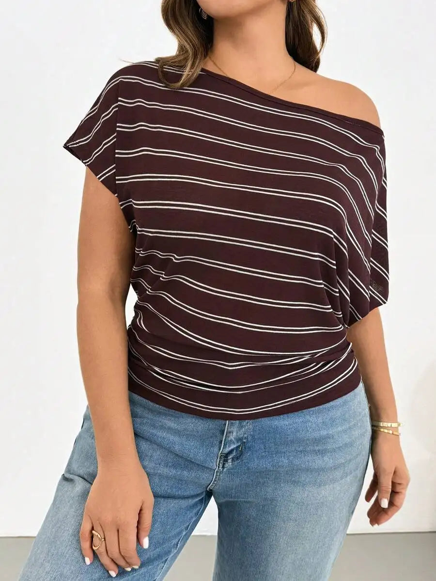 MIG & MIK STYLE™ Off-Shoulder Striped Summer Top