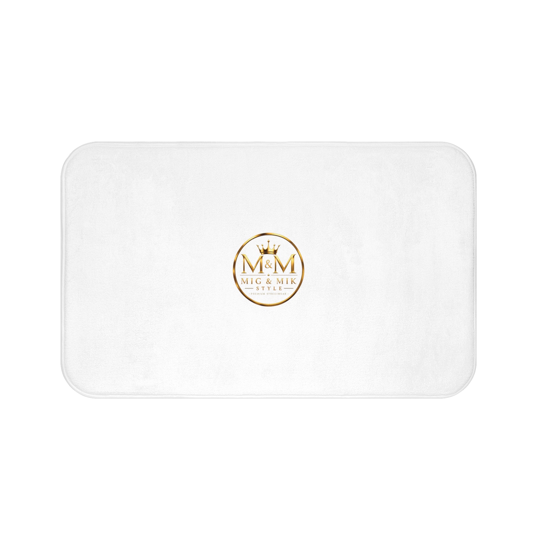 Gold Monogram Logo Bath Mat — Elegant Luxury Hotel-Style Bathroom Rug