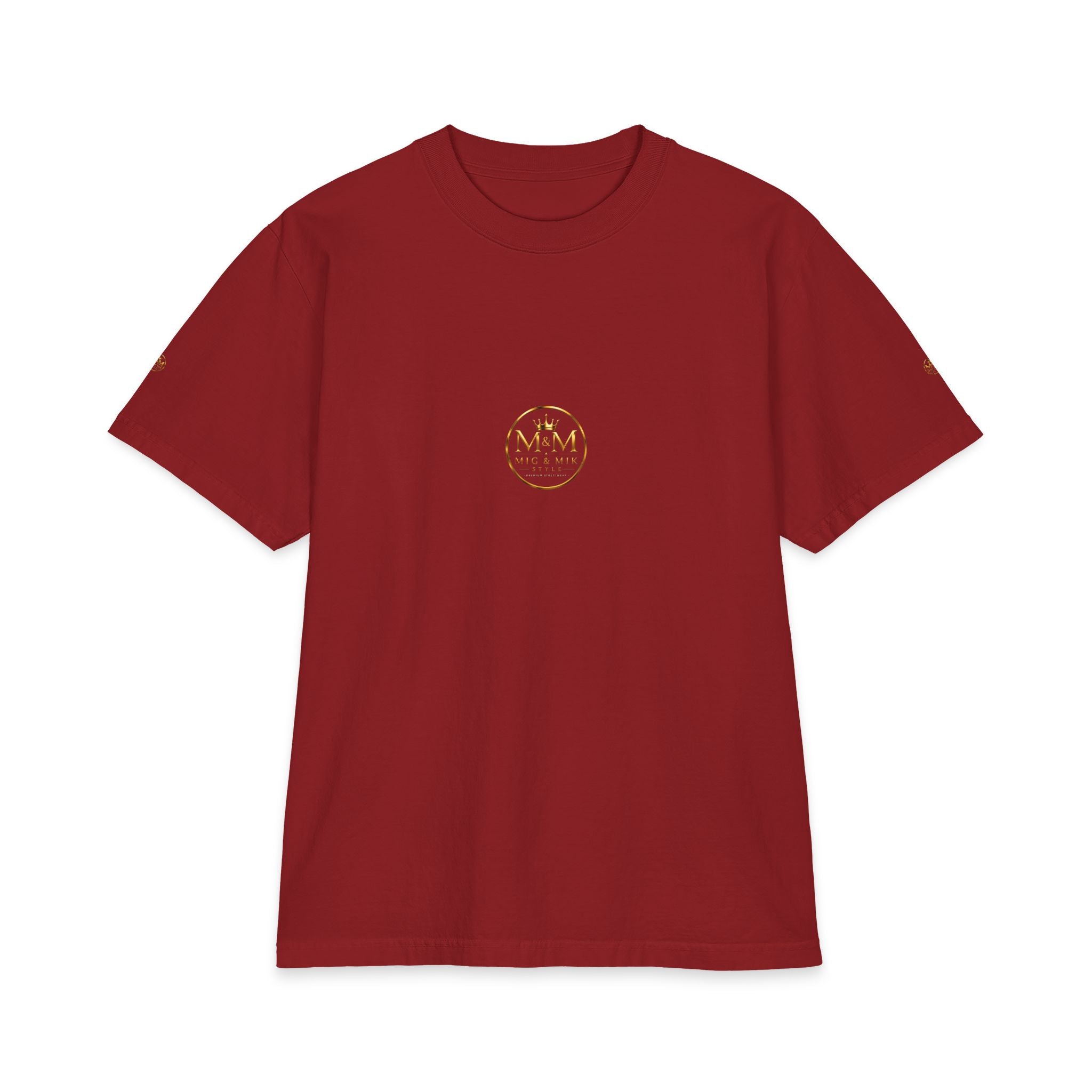 M&M Club Vintage Logo T‑Shirt — Minimal Gold Crest Cotton Tee