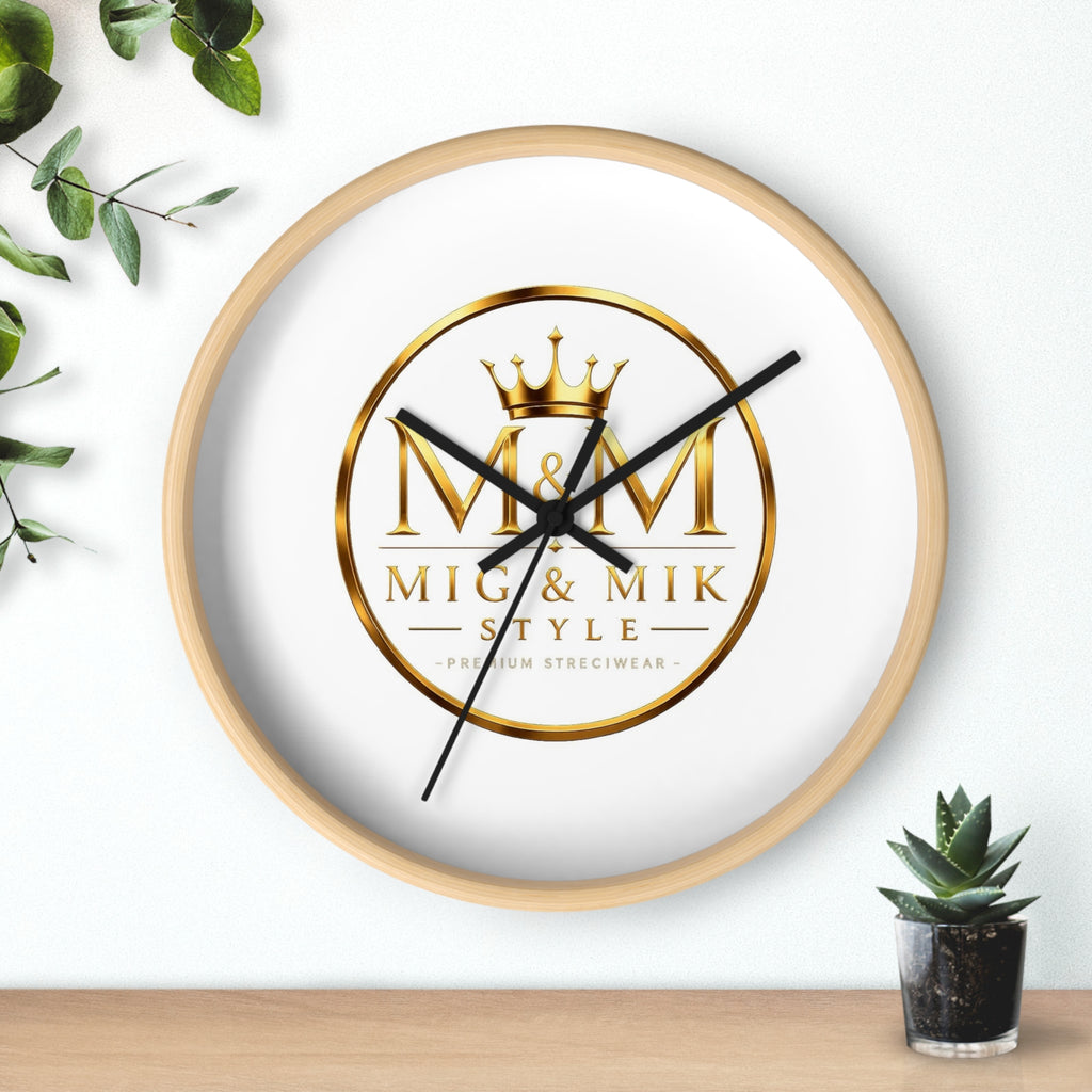 MIG & MIK STYLE Luxury Wooden Wall Clock - Premium Home & Office Decor