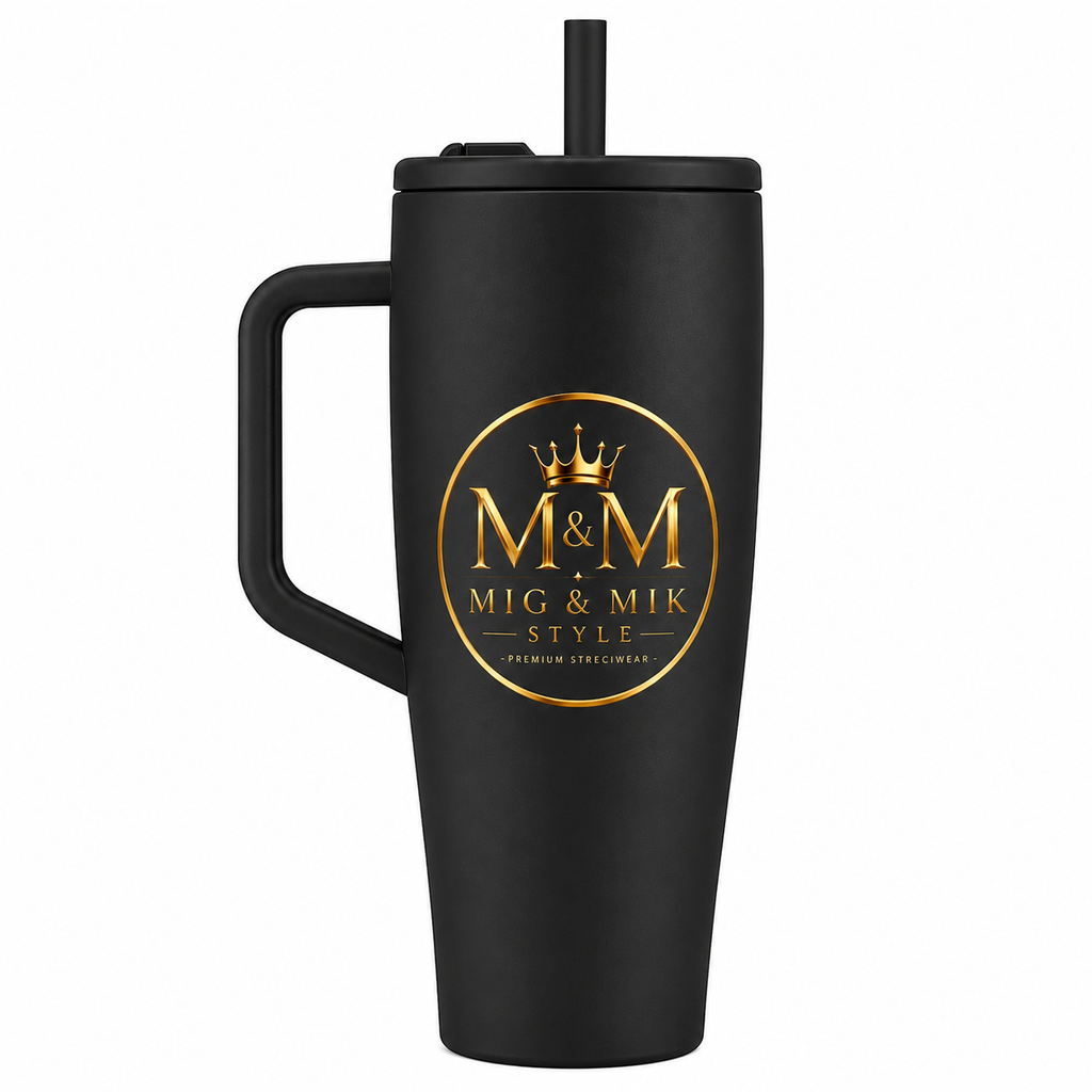 MIG & MIK STYLE 40oz Tumbler with Handle – White