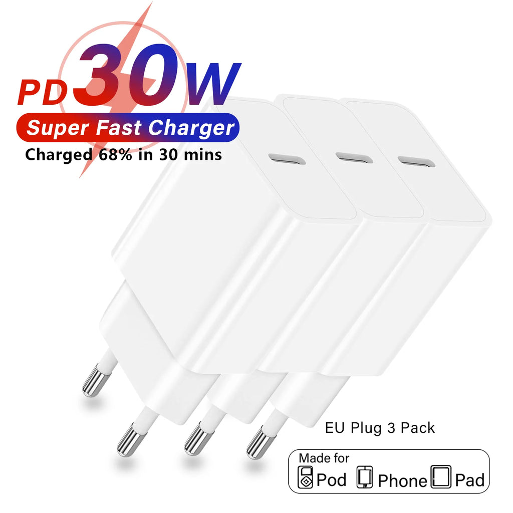 30W Android Tablet charger for Lenovo PRITOM TAB Plug for Samsung s a Tab adapter for iPad air pro mini iPhone wall charger EU