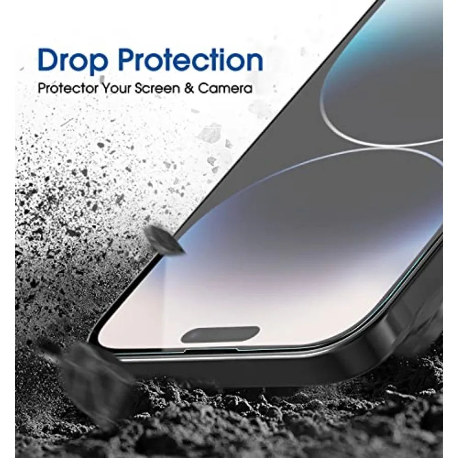 Uto-Lignmnt Ontouh or Iphon 14 Pro Mx [6.7''] Screen Protector, Tempered Glass, 30 Seconds Installation, Ul R, S Rinly, Anti-Scratch 2 Pk