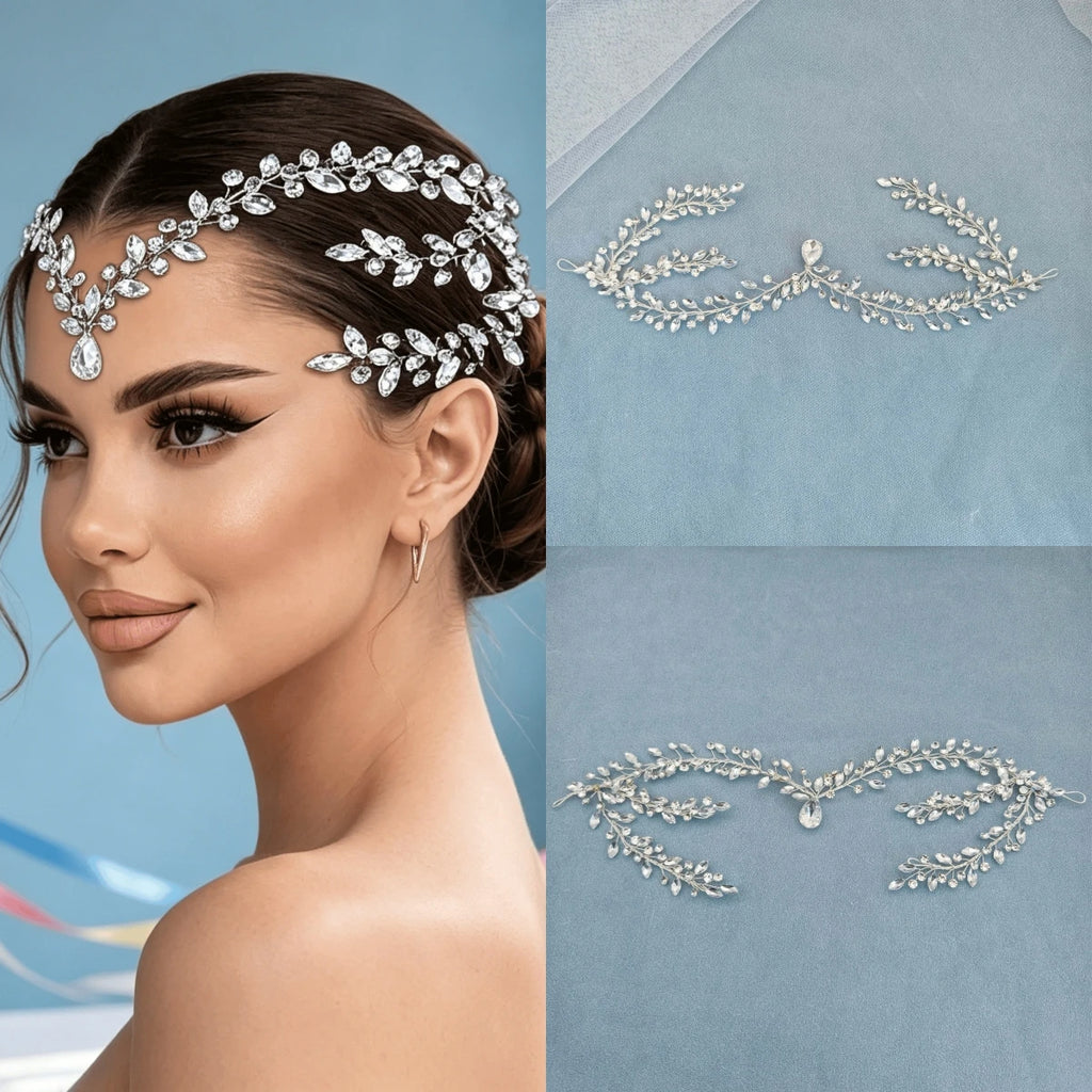 Handmade Fashion Crystal Hair Vine Headband Rhinestone Hairband Tiara Bridal Wedding Hair Accessories Jewelry Hair Vine Headband