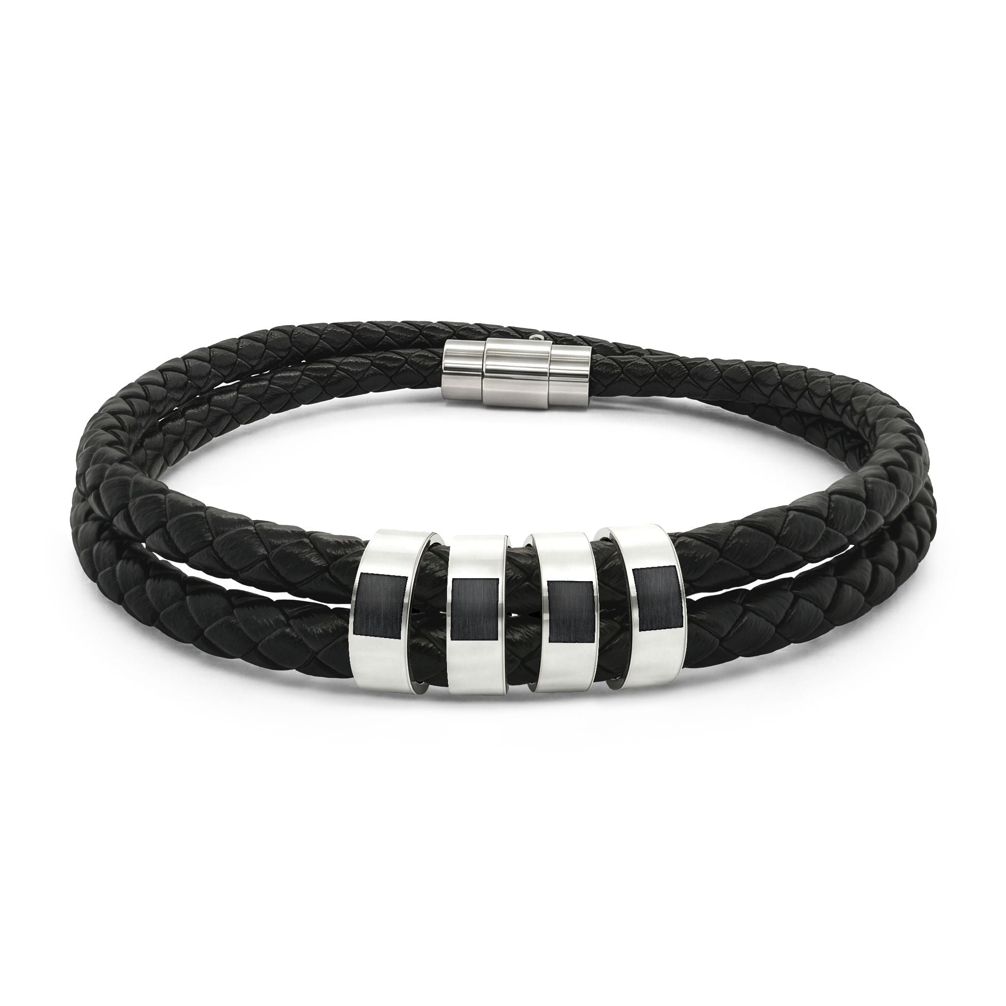 Leather Bracelet with Beads (Engraving)