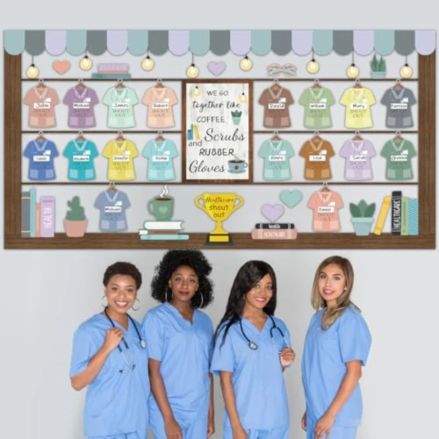 Healthy Bulletin Board Set Healthcare Workers Nurses Classroom Decorations DIY Crafts Health Shout Out Cutouts for Students Hos