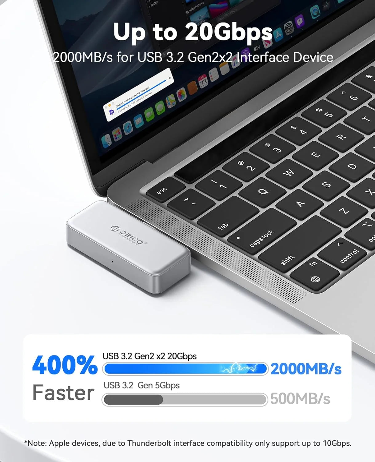 ORICO FlashPod 1TB MINI Magnetic Portable SSD Up to 2000MB/s ProRes with Direct Plug for iPhone 15 16 Series, Tablets, Laptop