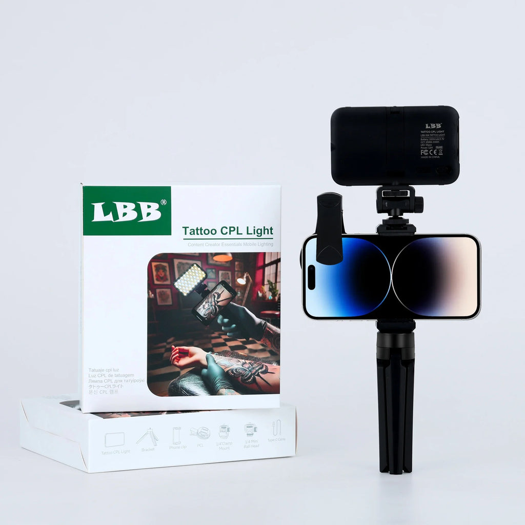 LBB High Quality Reduce Reflected Tattoos Light 96 LED Selfie Light with 52mm Polarizing CPL Lens for Cellphone Lens Tattoo Art