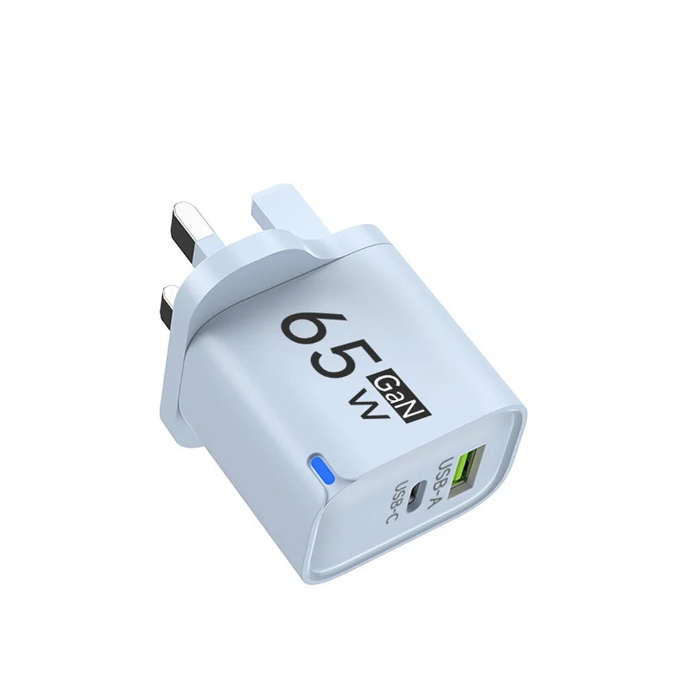65W GaN Fast Charge Phone Charger For iPhone 14 13 Xiaomi Huawei Samsung Oneplus Fast Charging Mobile Phone Wall Power Adapter