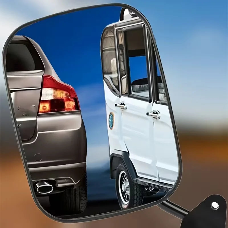 2pcs Bike Bicycle Rearview Mirrors Large Rectangular Frame With Wide-Angle, Adjustable Mounting Compatible For Road Mountain BMX