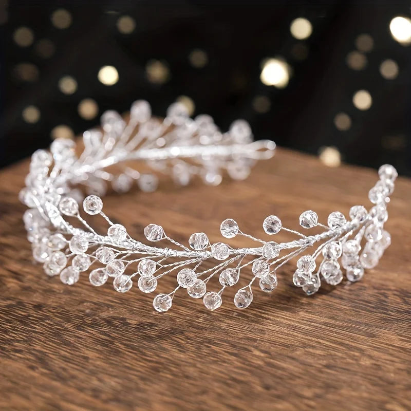 Handmade Fashion Crystal Hair Vine Headband Flower Hairband Tiara Bridal Wedding Hair Accessories Jewelry Hair Vine Headband