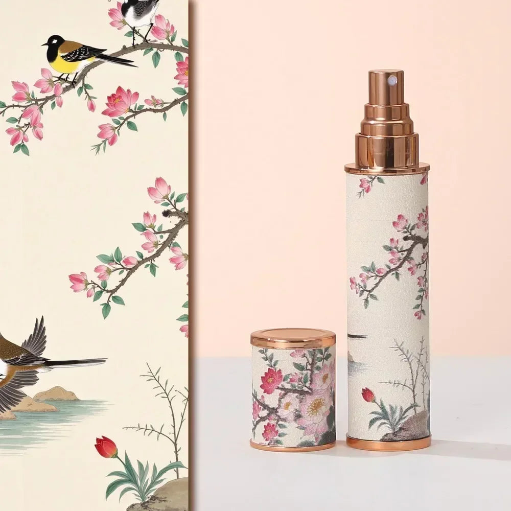 Portable PU Leather Perfume Bottle Phoenix 10ml Spray Bottle Leak-proof Empty Ultra-fine Mist Fragrance Container for Woman