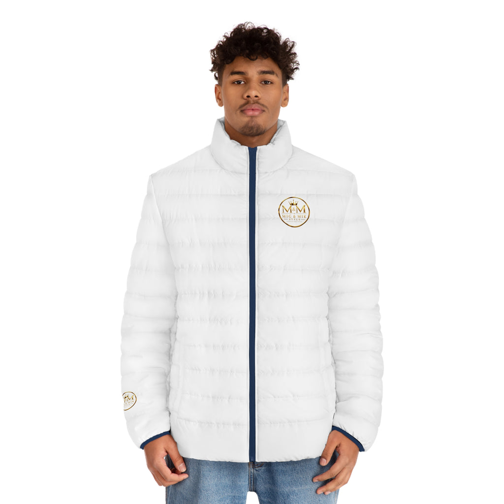Men's Logo Puffer Jacket — M&M Nice & Mike Branded Quilted Coat