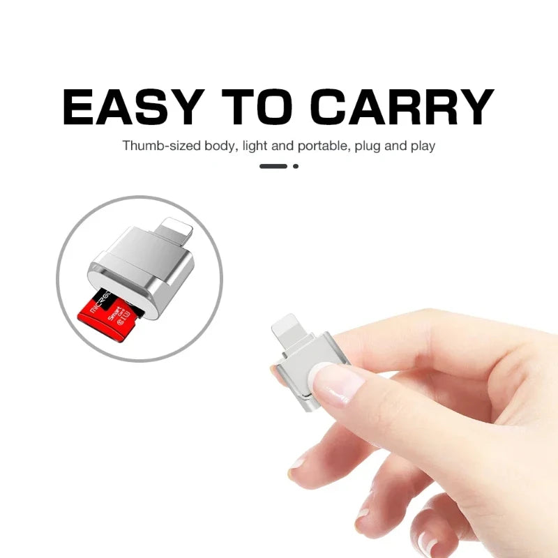 Micro TF Card Reader for iPhone iPad, OTG Adapter Supports iOS 13, Memory Card Reading Viewer