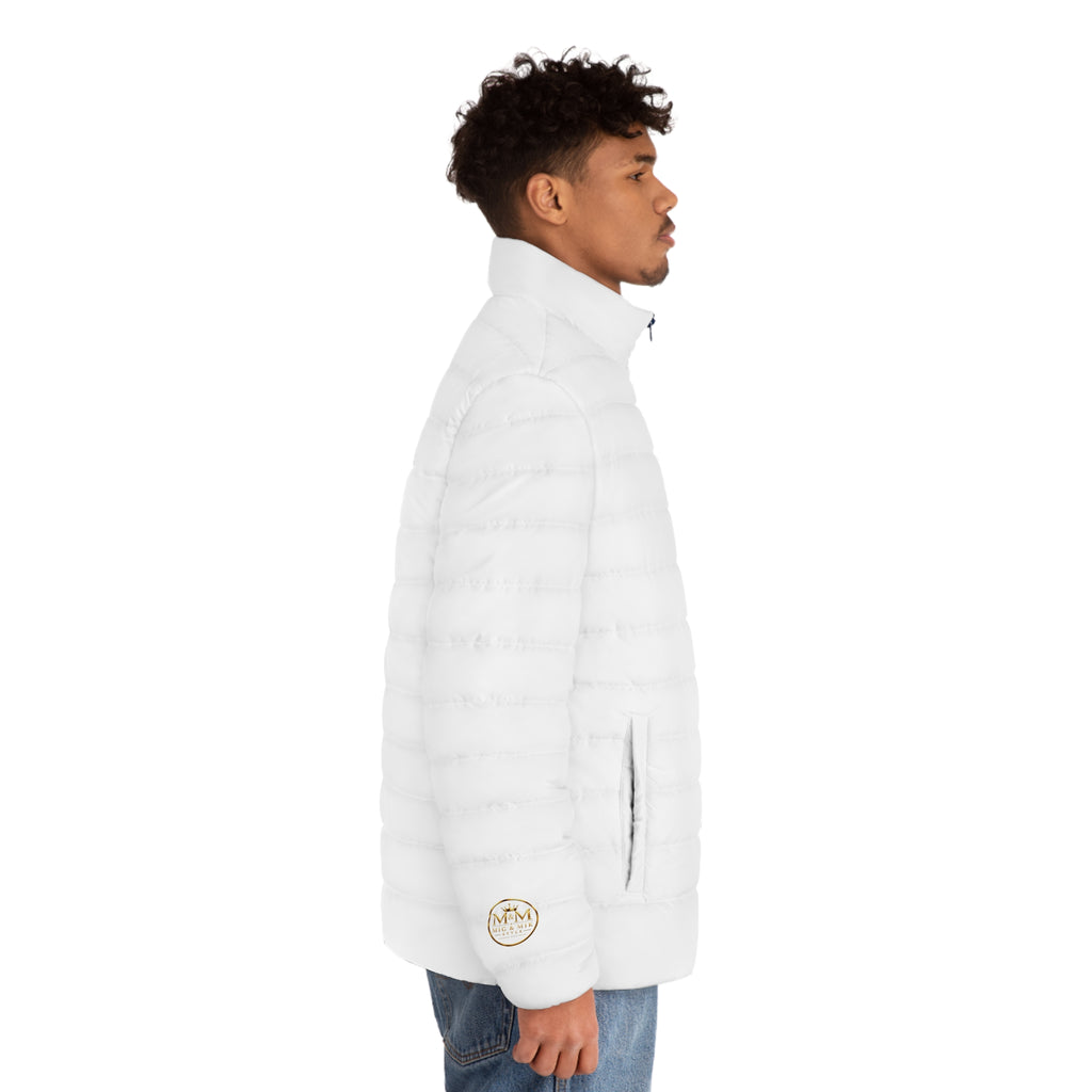 Men's Logo Puffer Jacket — M&M Nice & Mike Branded Quilted Coat