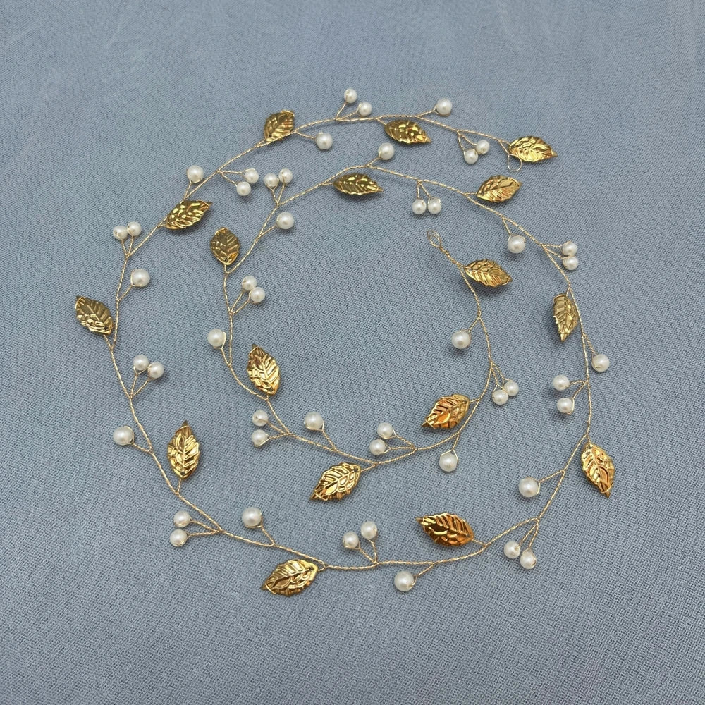 Handmade Fashion Crystal Flower Hair Vine Headband Pearl Hairband Bridal Wedding Hair Accessories Jewelry Hair Vine Headband
