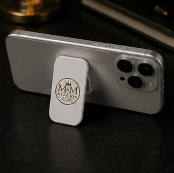 Clickit Phone Stand — M&M Mig & Mik Style Gold Logo Phone Grip & Kickstand
