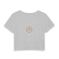 Women's Baby Tee — Gold Monogram 'M&M' Logo Crop Top