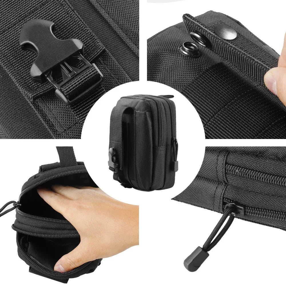 Tactical Waist Pouch Molle Waist Bag Belt Phone Pouch Smart Phone Purse Gear Tool Gadget Pocket for Men Outdoor Camping Hunting