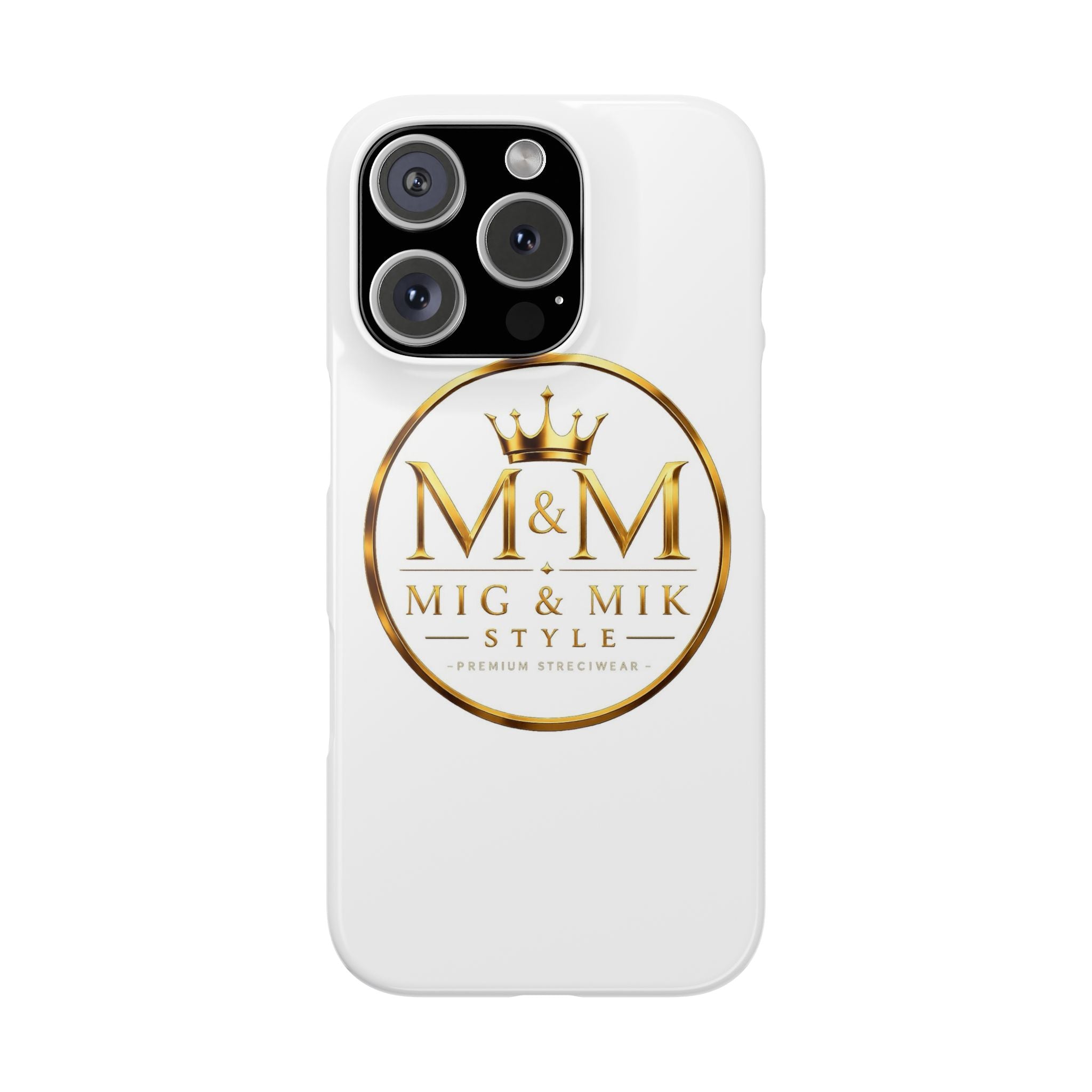 Slim Phone Case — M&M Mig & Mik Style Gold Crest