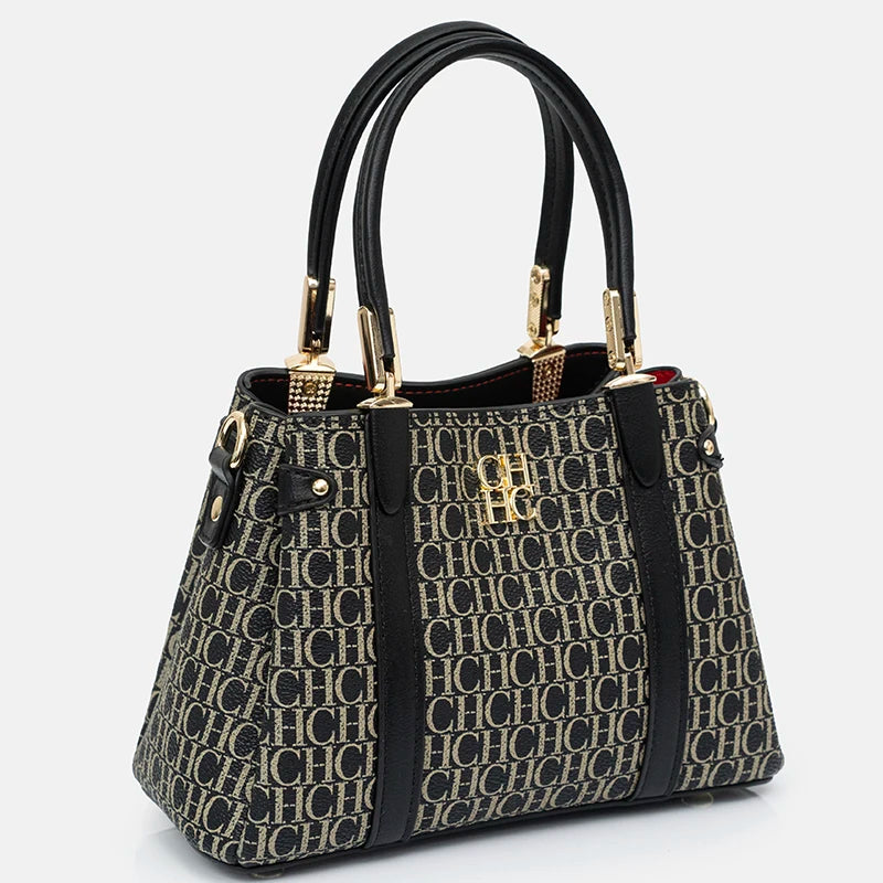 MIG & MIK STYLE™ Monogram Embossed PU Leather Tote Bag