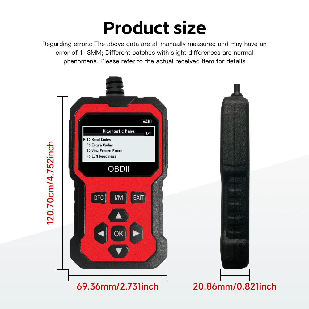 OBD2 Scanner Instant Fault Code Reader and Voltage Check | OBDII/CAN Full System Diagnosis | 10 Second Fault Analysis
