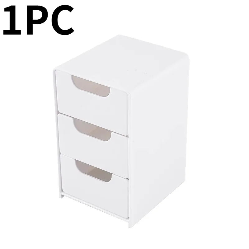 3-Tier Desk Organizer Storage Drawers Is Suitable for Stationery, Jewelry and Cosmetics Storage Portable Partition Box