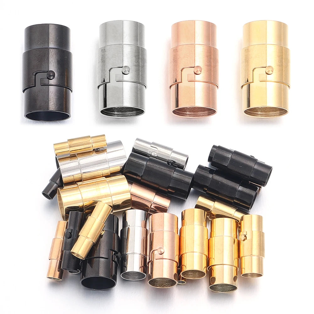 Stainless Steel Strong Magnetic Clasps Leather Cord End Clasps Hooks Connectors For DIY Jewelry Making Bracelet Necklace