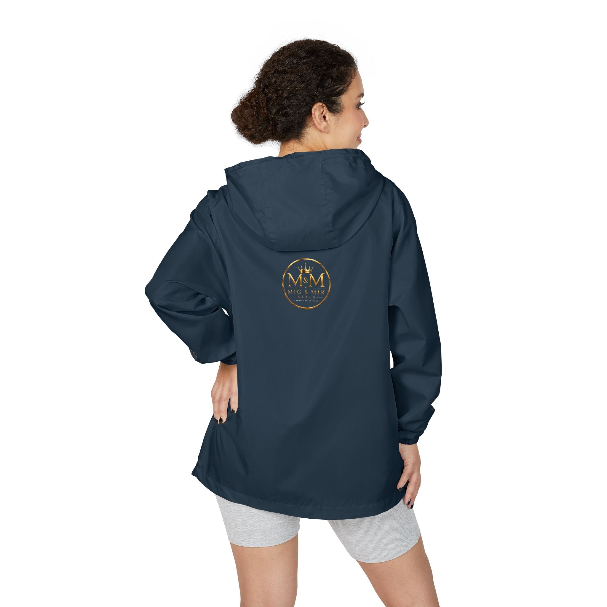 Crown Logo Windbreaker Jacket — White Luxury Monogram Shell
