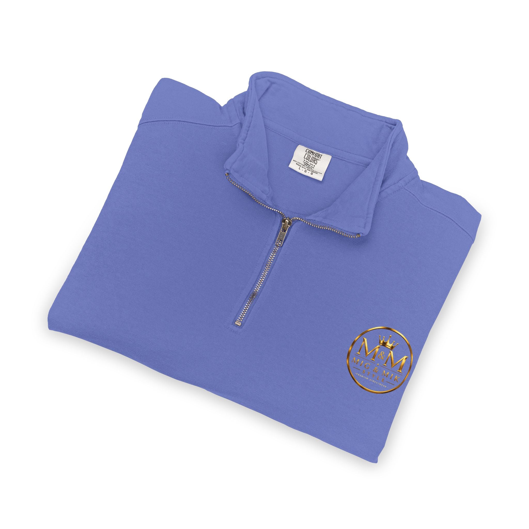Quarter-Zip Sweatshirt — Gold Crown Logo Crewneck (Emblem Front & Back)