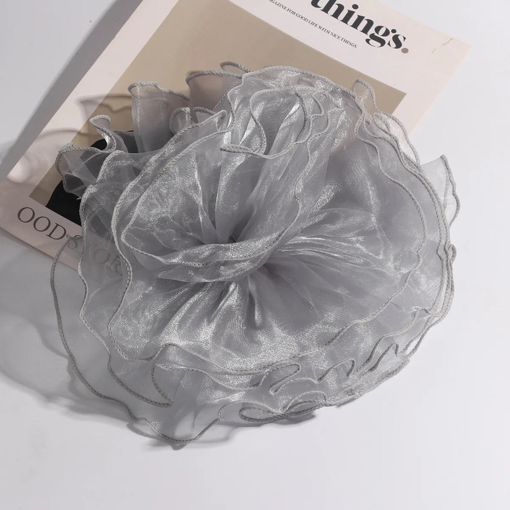 Photography 3D Large Fabric Flower Brooch Exaggerated Lace Clothing Patch Handmade Pin Clothes Appliques Stage Performance